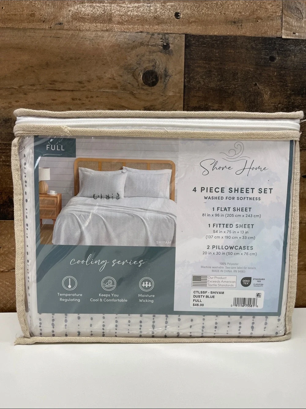 Dusty Blue Full 4-Piece Sheet Set - Cooling Series